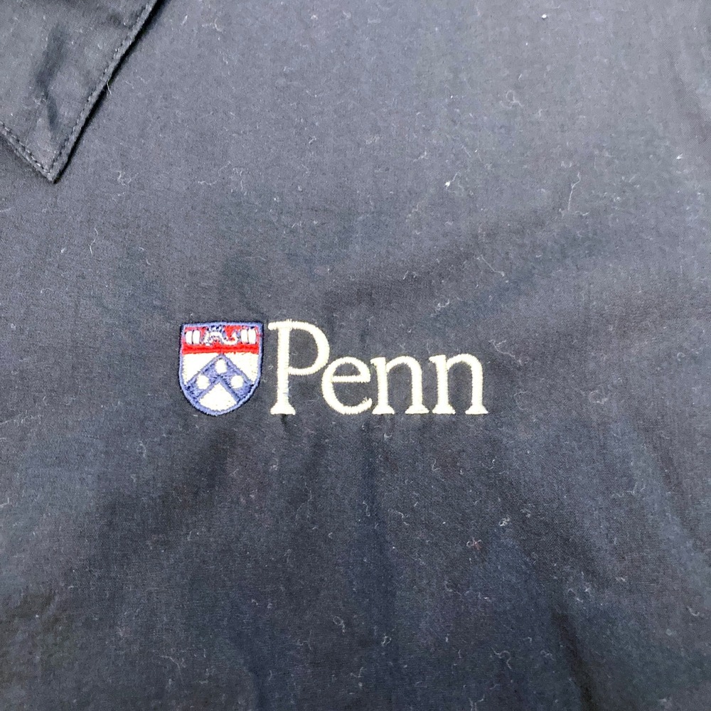 University of Pennsylvania Penn Button Down Shirt Navy Blue Cotton Womens 1X - Picture 3 of 8